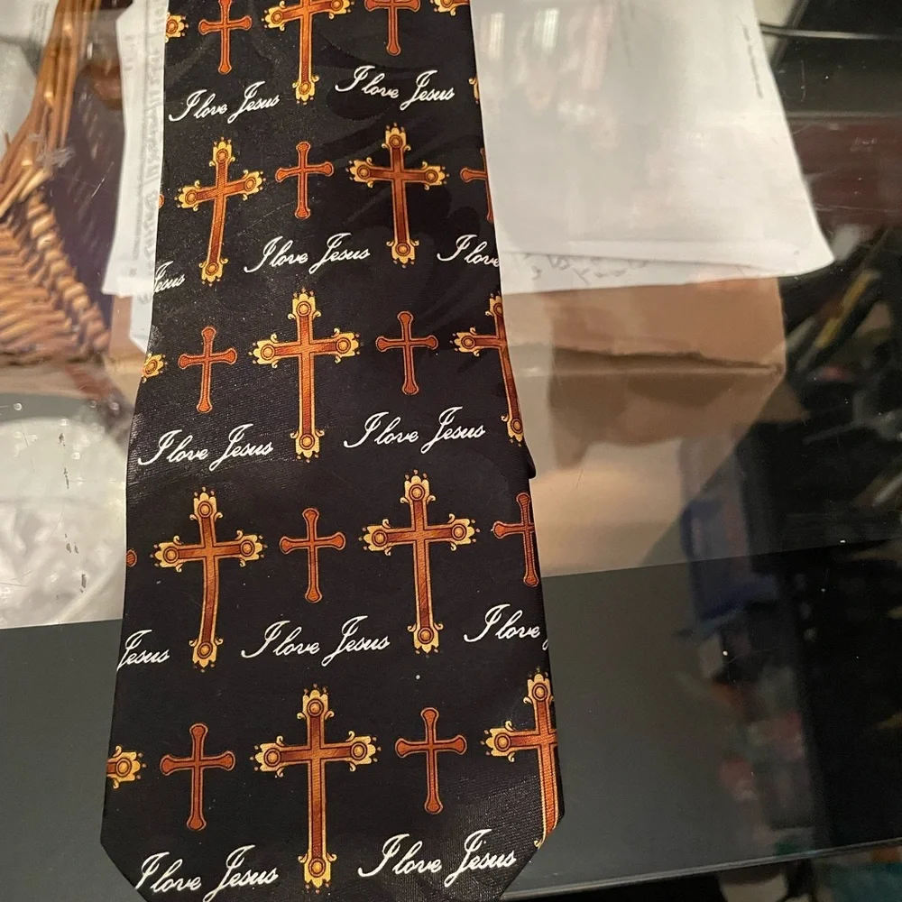 Steven Harris “I LOVE JESUS” crosses 100% POLYESTER Men’s Necktie 57”